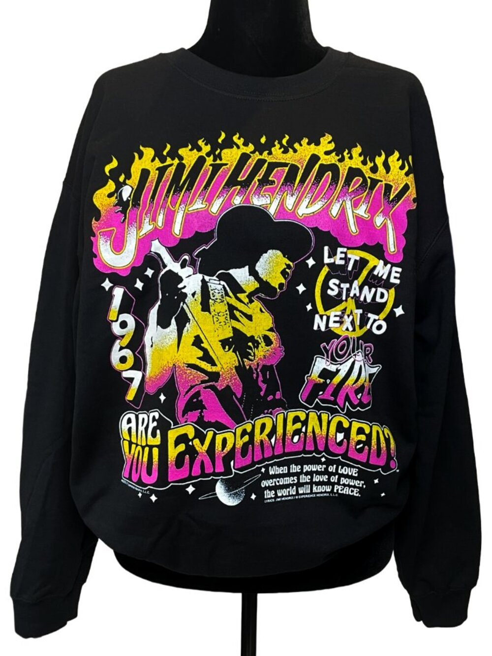 Jimi Hendrix Graphic Sweatshirt Men's L Are You Experienced Band Crewneck